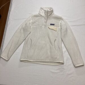 Patagonia Women's Small Los Gatos Fleece Pullover Quarter Snap Mock Neck Cream